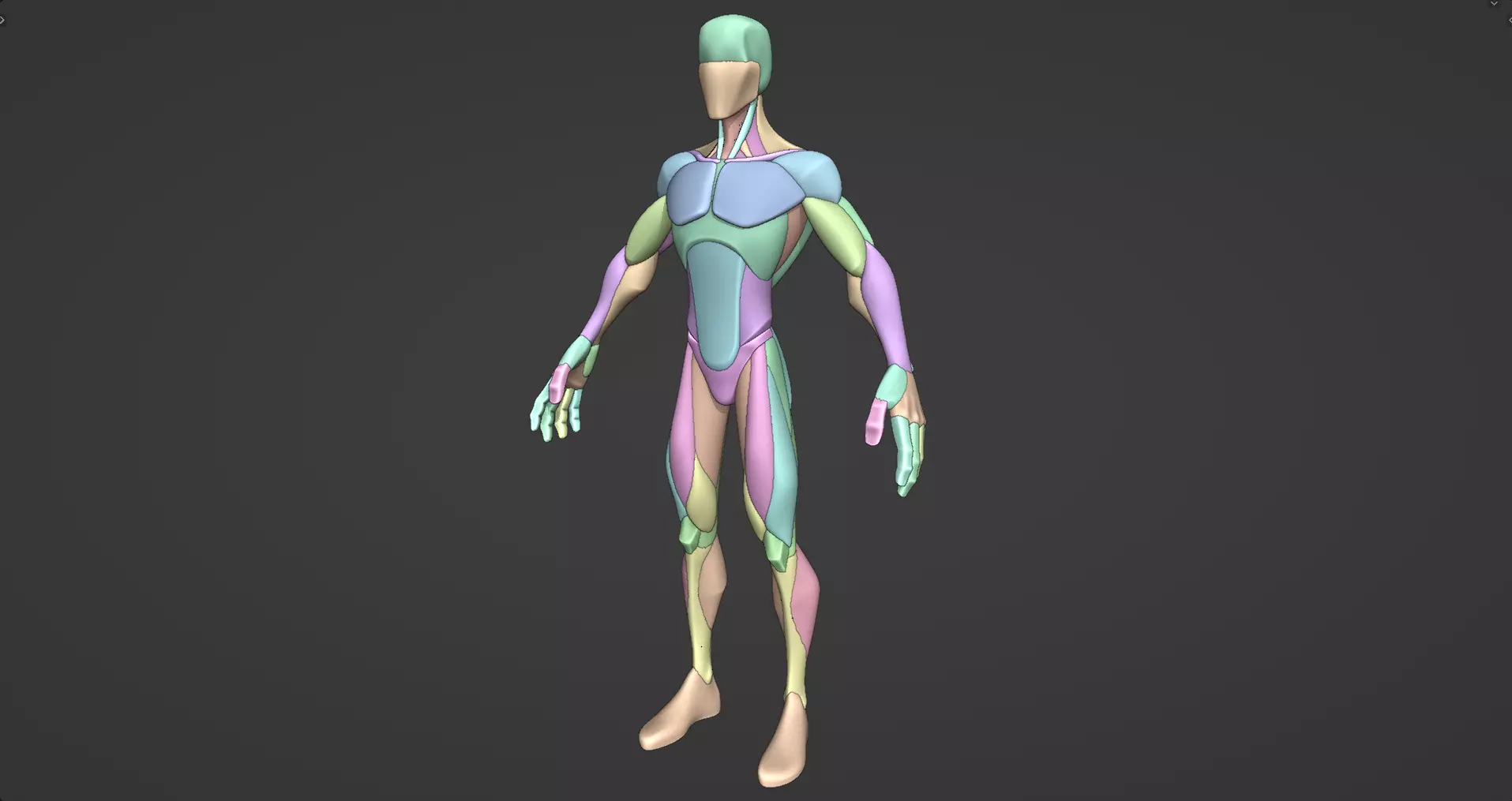 Stylized Male Anatomy Blockout V2 3D model_0