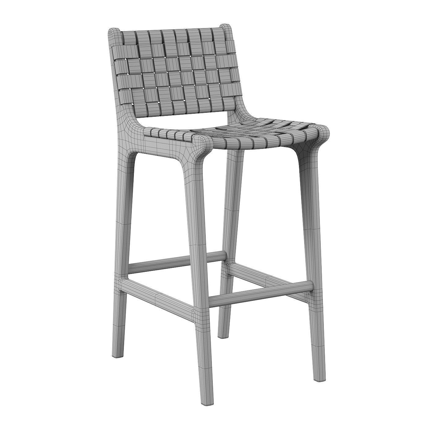 Porto bar stool cognac 3D model_5