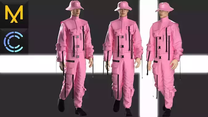 CyberPunk Outfit  Male OBJ mtl FBX ZPRJ