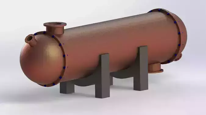Heat exchanger type shell and tube 3D print model