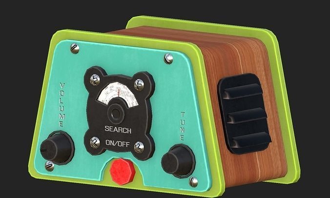 Radio wooden toy with buttons and knobs Free low-poly 3D model