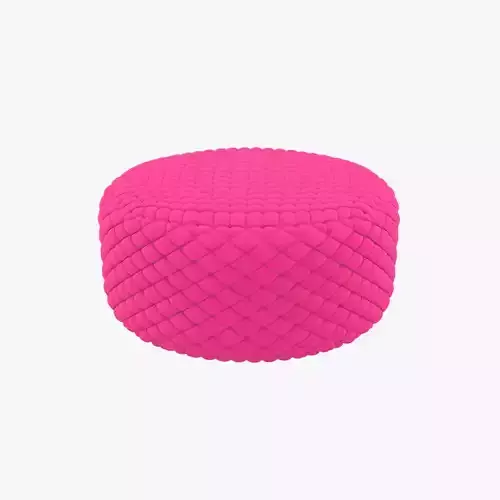 Round tufted ottoman pourple fabric 3D model