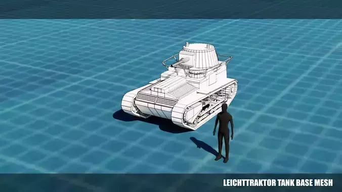 Leichttraktor Tank Base Mesh Low-poly 3D model