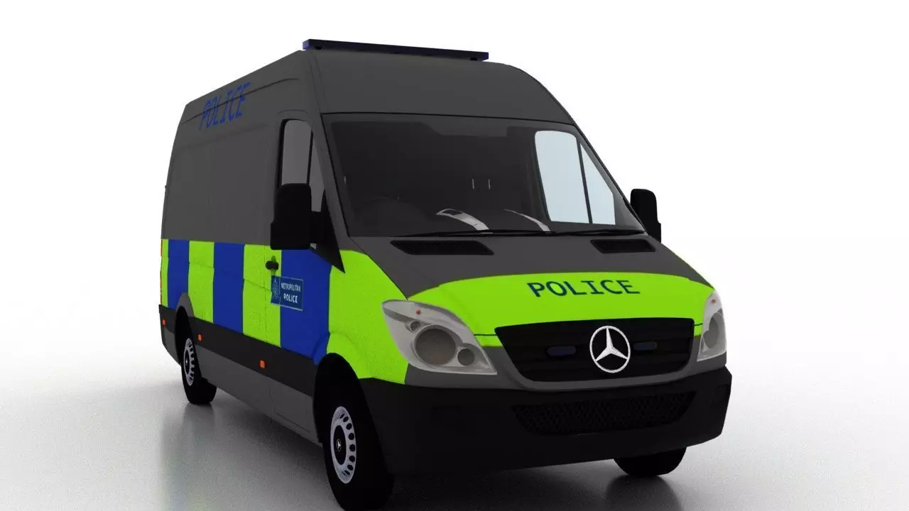 Mercedes Benz Sprinter L2H2 2009 England Police Prison UK 3D model