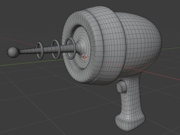 Sci fi Laser Gun Low-poly 3D model_2