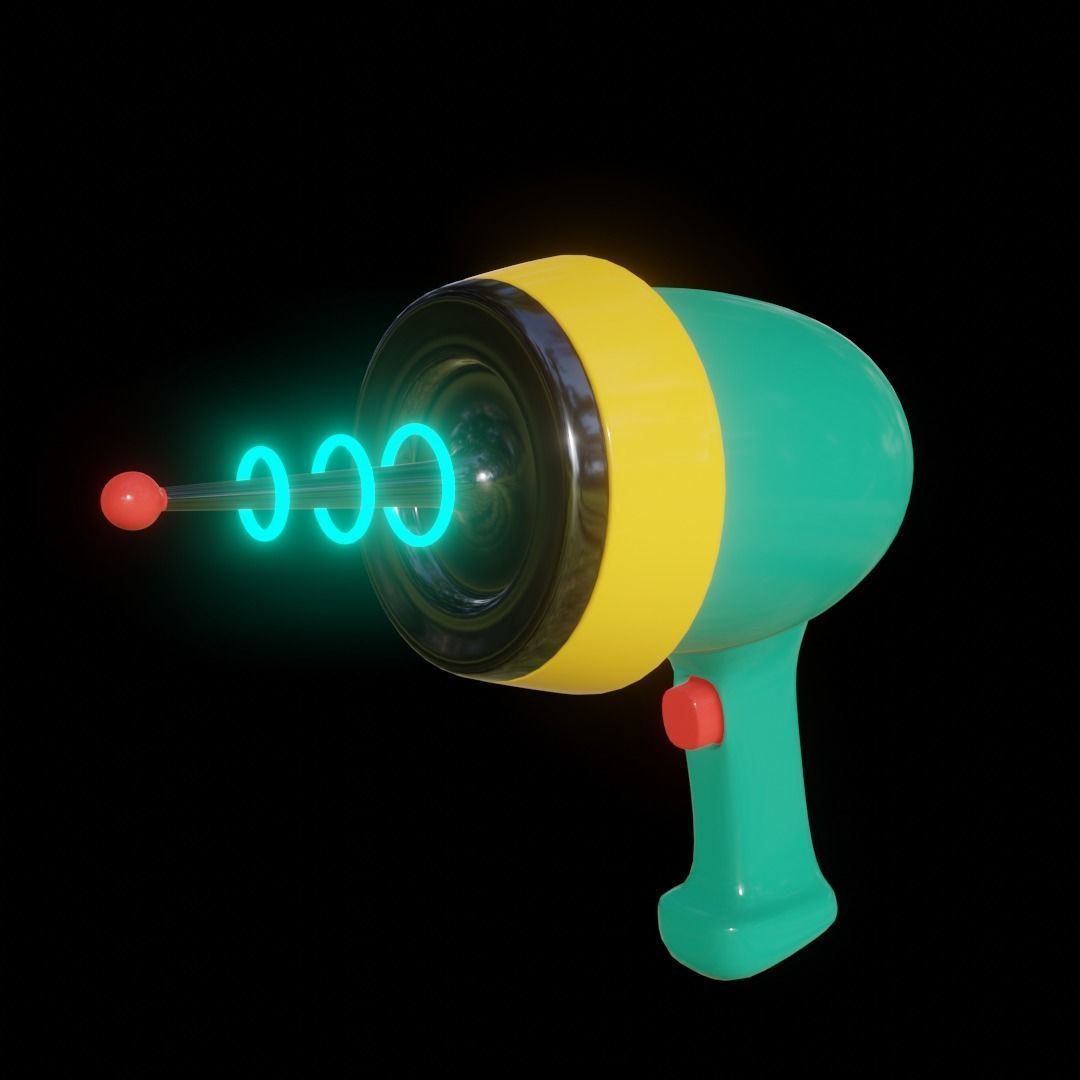 Sci fi Laser Gun Low-poly 3D model_1