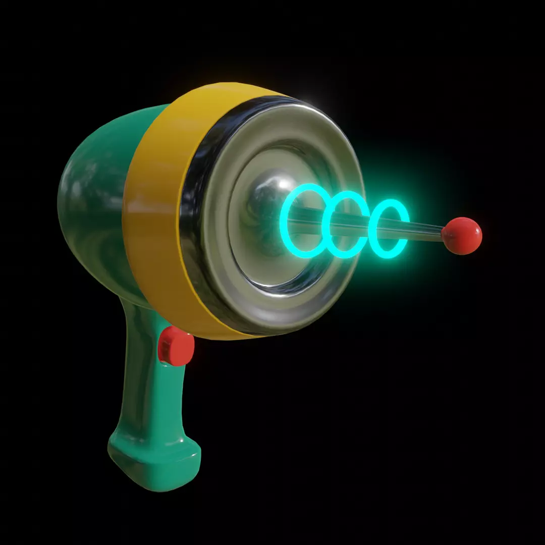 Sci fi Laser Gun Low-poly 3D model_0