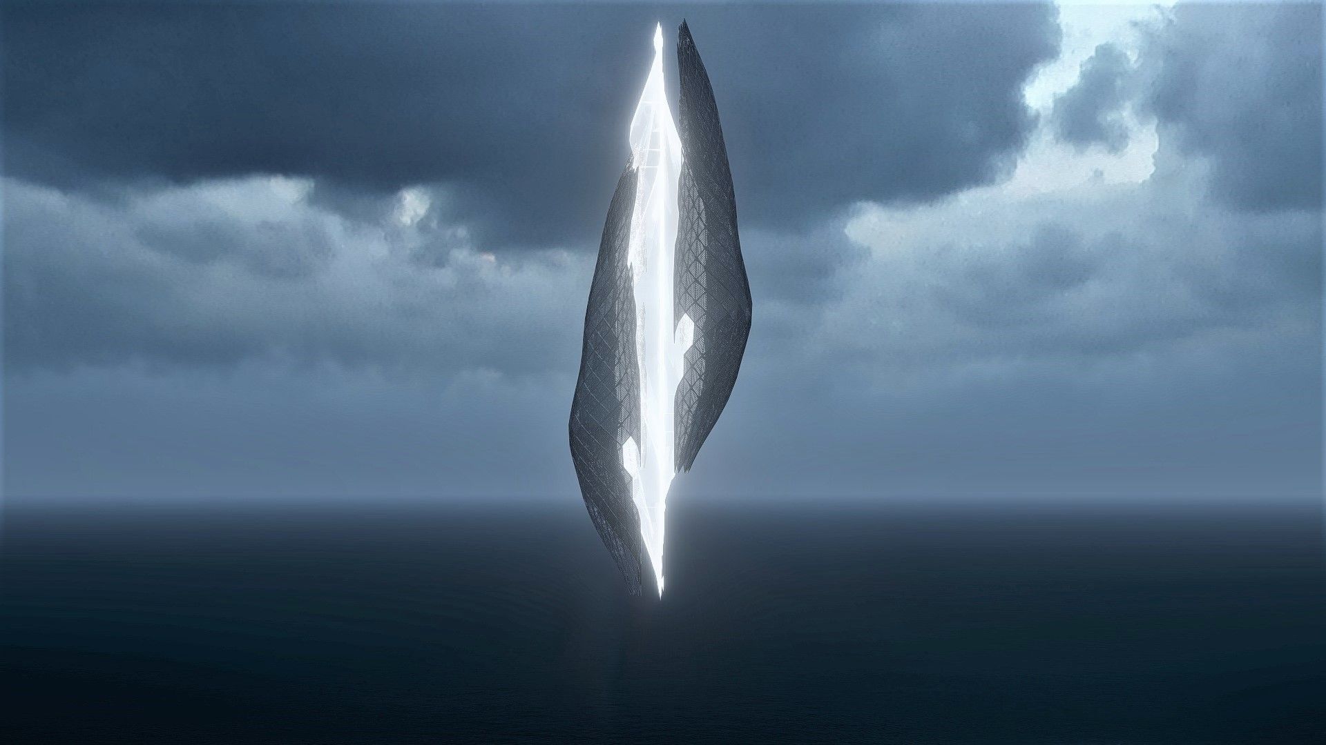 Floating Ship - Futuristic 3D model_3