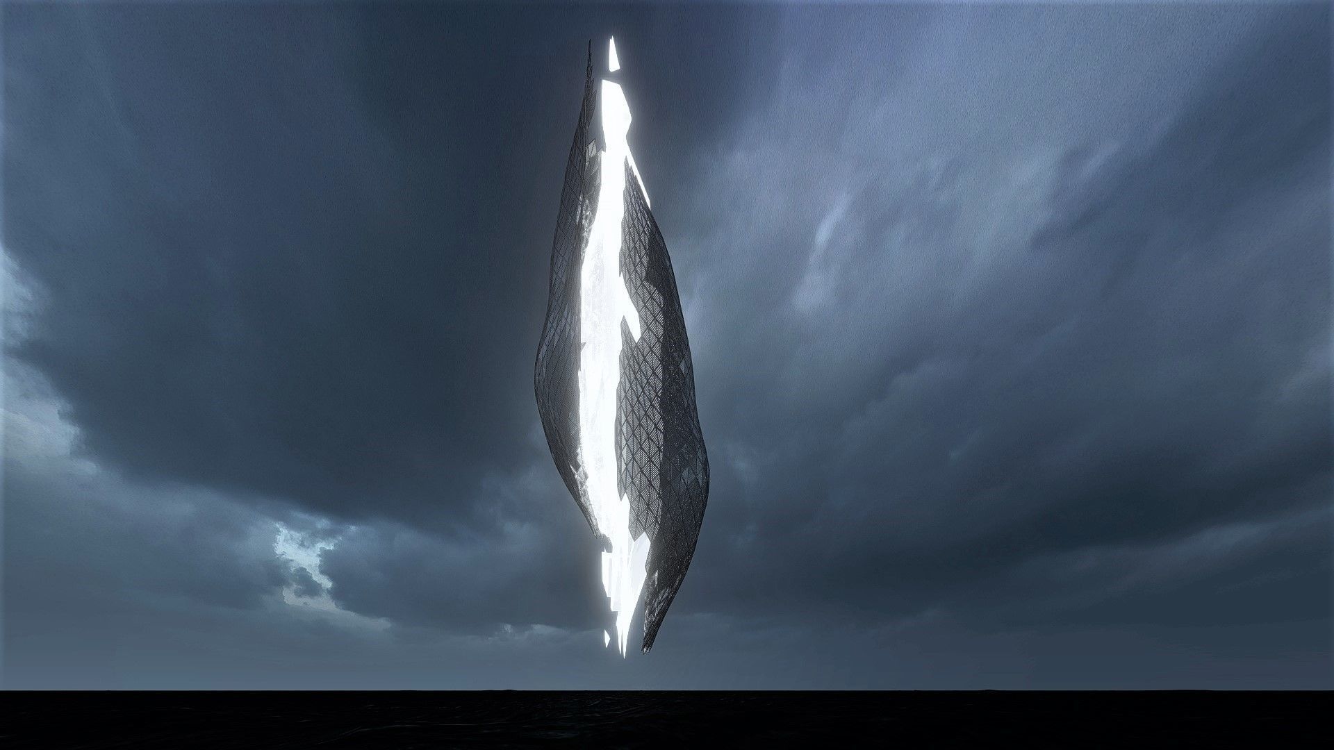 Floating Ship - Futuristic 3D model_1