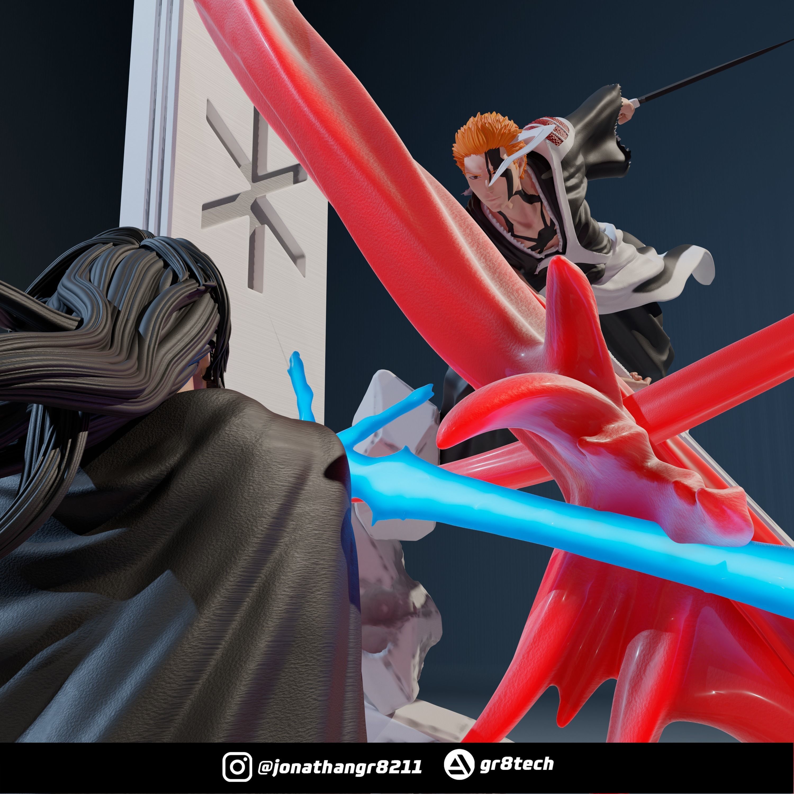Ichigo Vs Yhwach - Bleach 3D print model_1