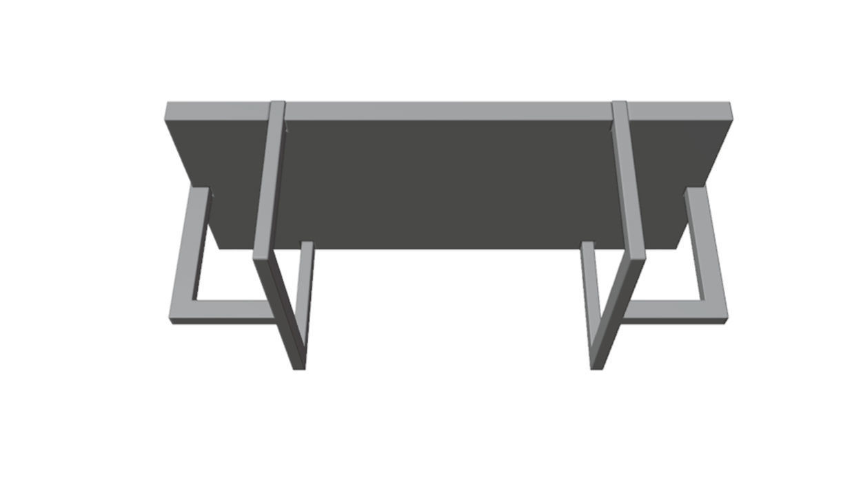 Wooden table with metal legs Low-poly 3D model_13