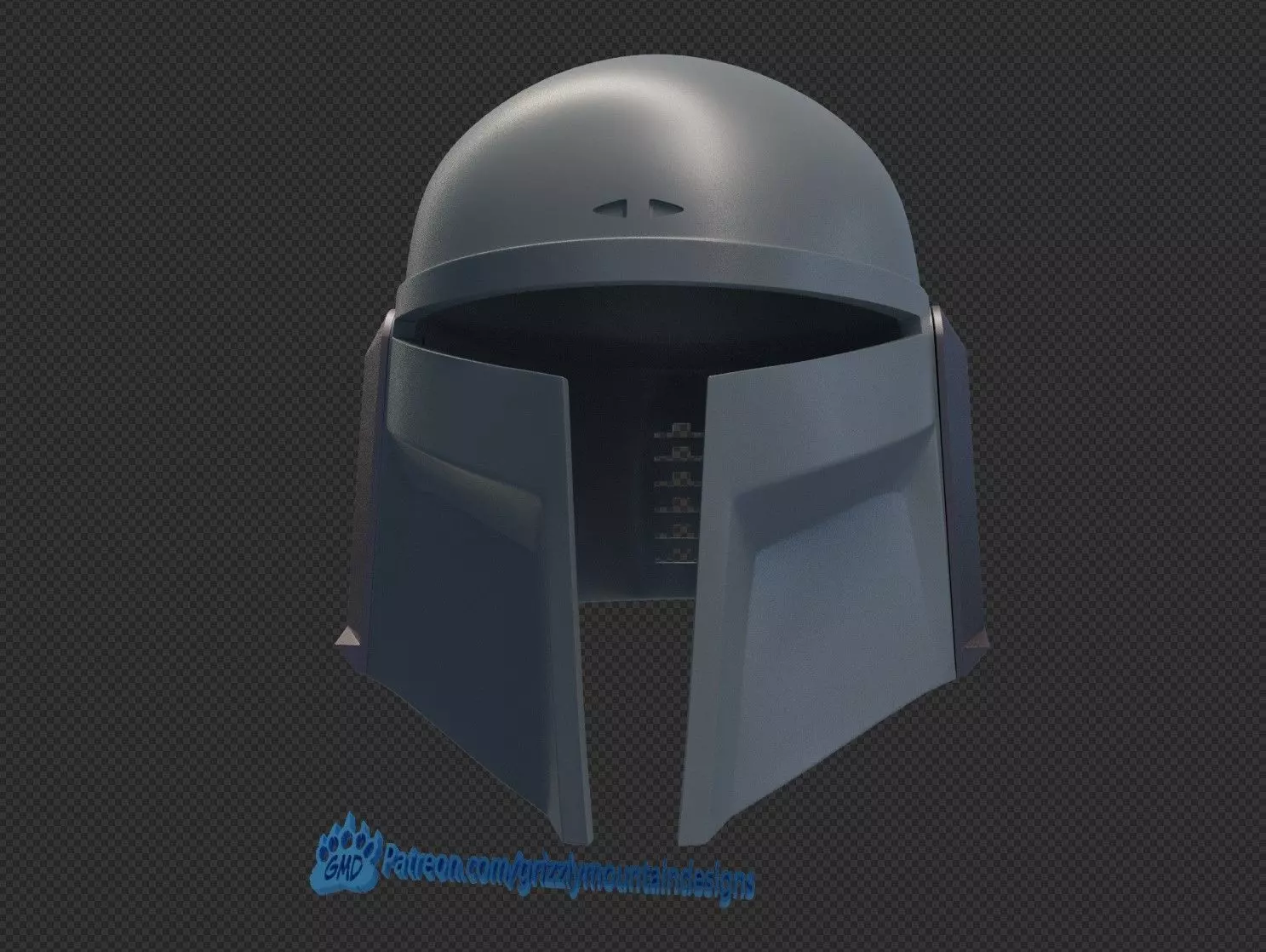 Square Cheek Mandalorian Bounty Hunter Helmet ready for printing 3D print model