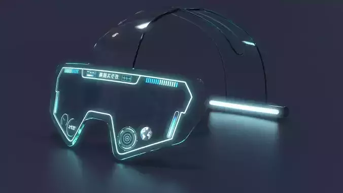 Sci Fi Helmet Goggles Glasses 3D model