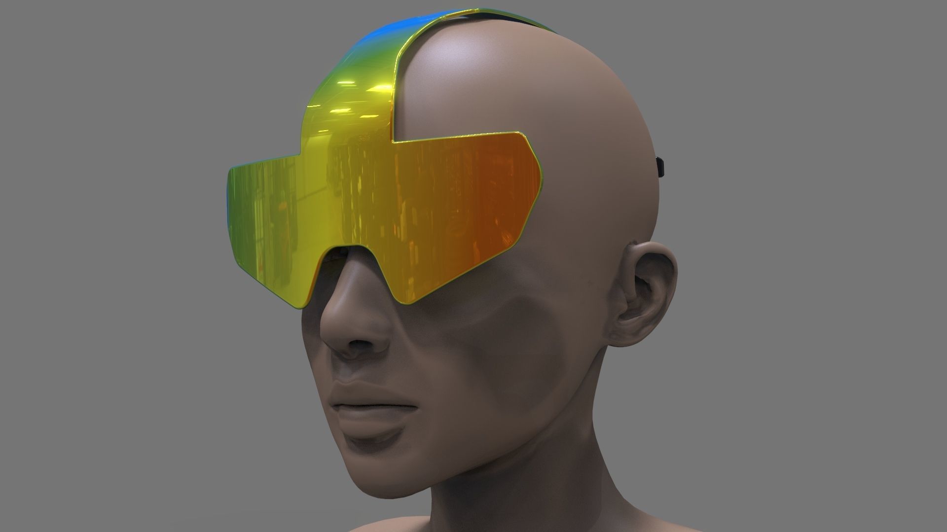 Sci Fi Helmet Goggles Glasses 3D model_14