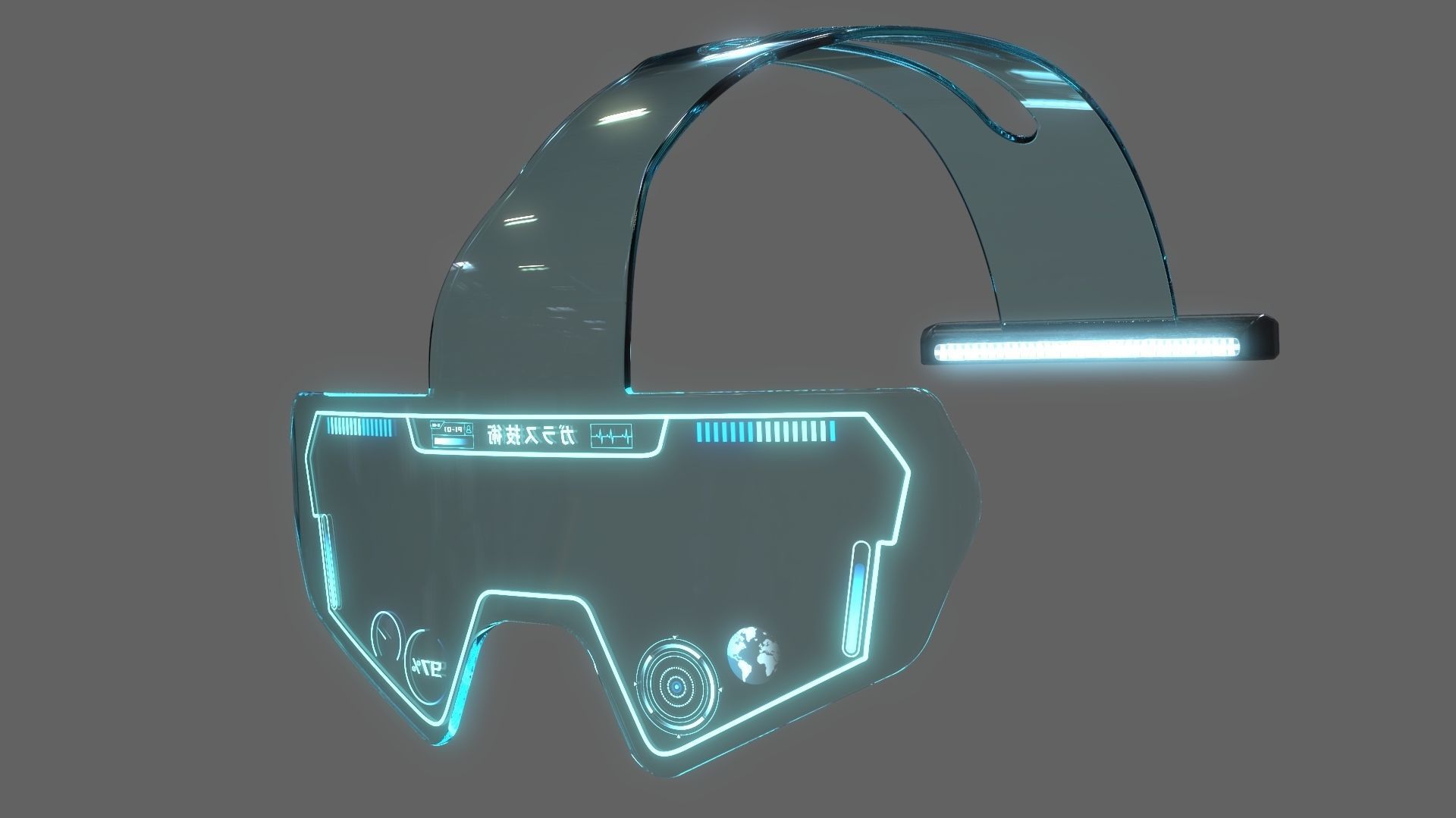 Sci Fi Helmet Goggles Glasses 3D model_8