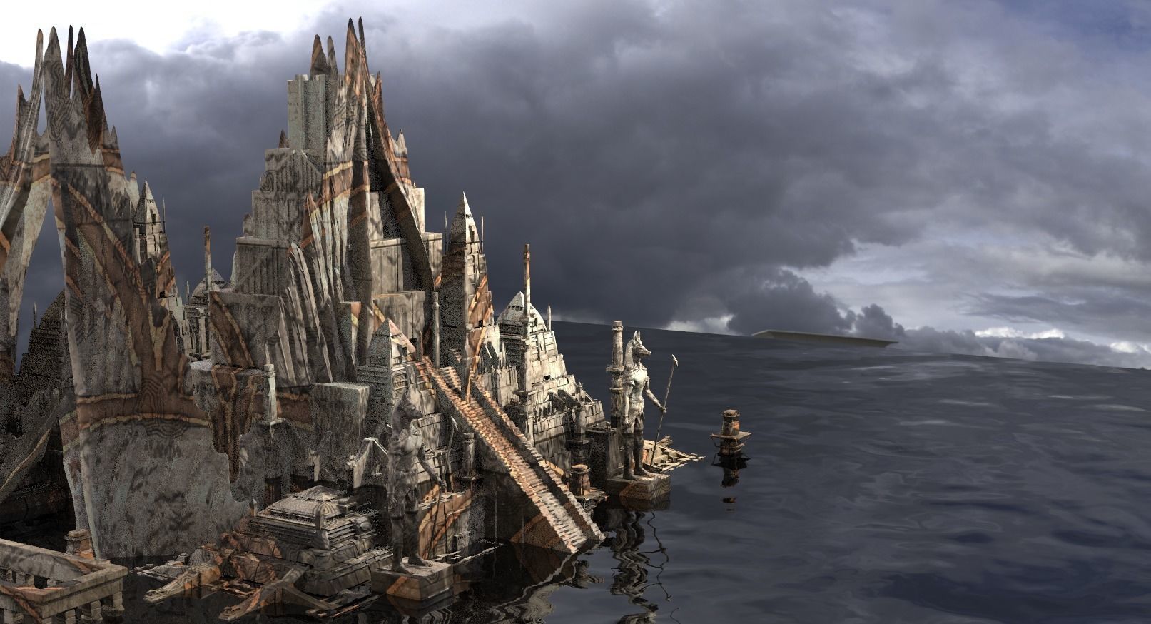 Winged Pyramid City of Ascension Buildings  3D model_1