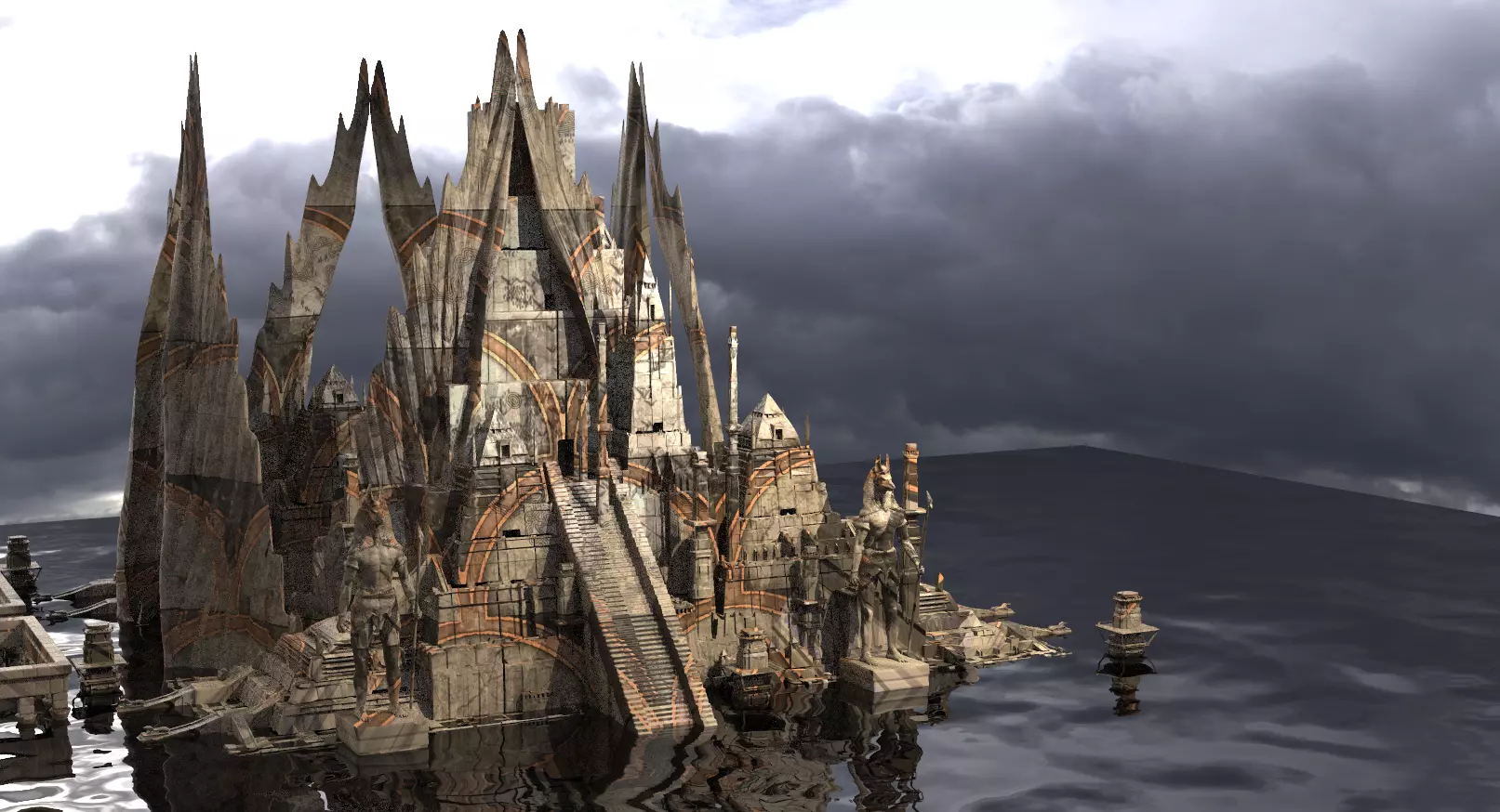 Winged Pyramid City of Ascension Buildings  3D model_0