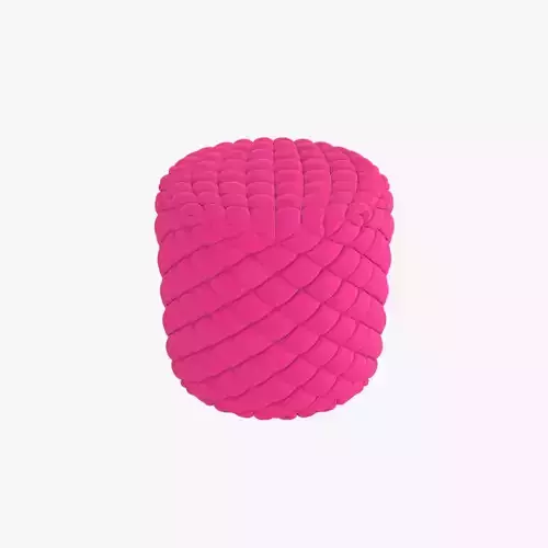 Round tufted ottoman pourple fabric 3D model