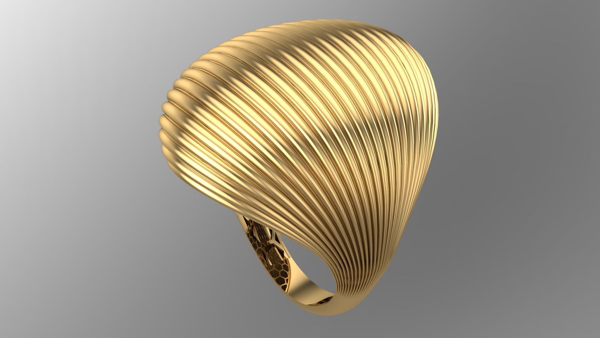 SEA WAVE PLAIN FUSION RING-R01- 3D print model_1