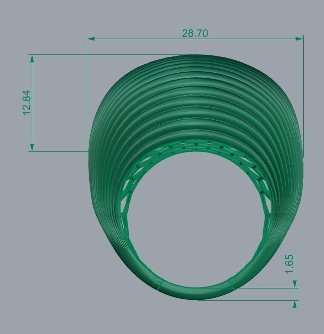 SEA WAVE PLAIN FUSION RING-R01- 3D print model_4