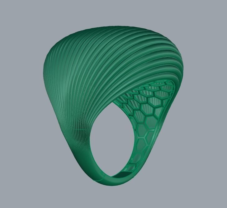 SEA WAVE PLAIN FUSION RING-R01- 3D print model_2