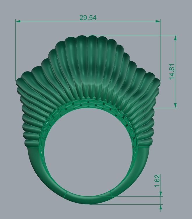 SEA WAVE PLAIN FUSION RING-R02- 3D print model_6
