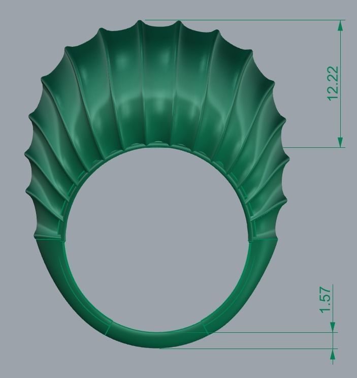 SEA WAVE PLAIN FUSION RING-R04- 3D print model_6