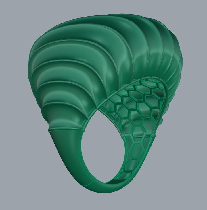 SEA WAVE PLAIN FUSION RING-R04- 3D print model_2