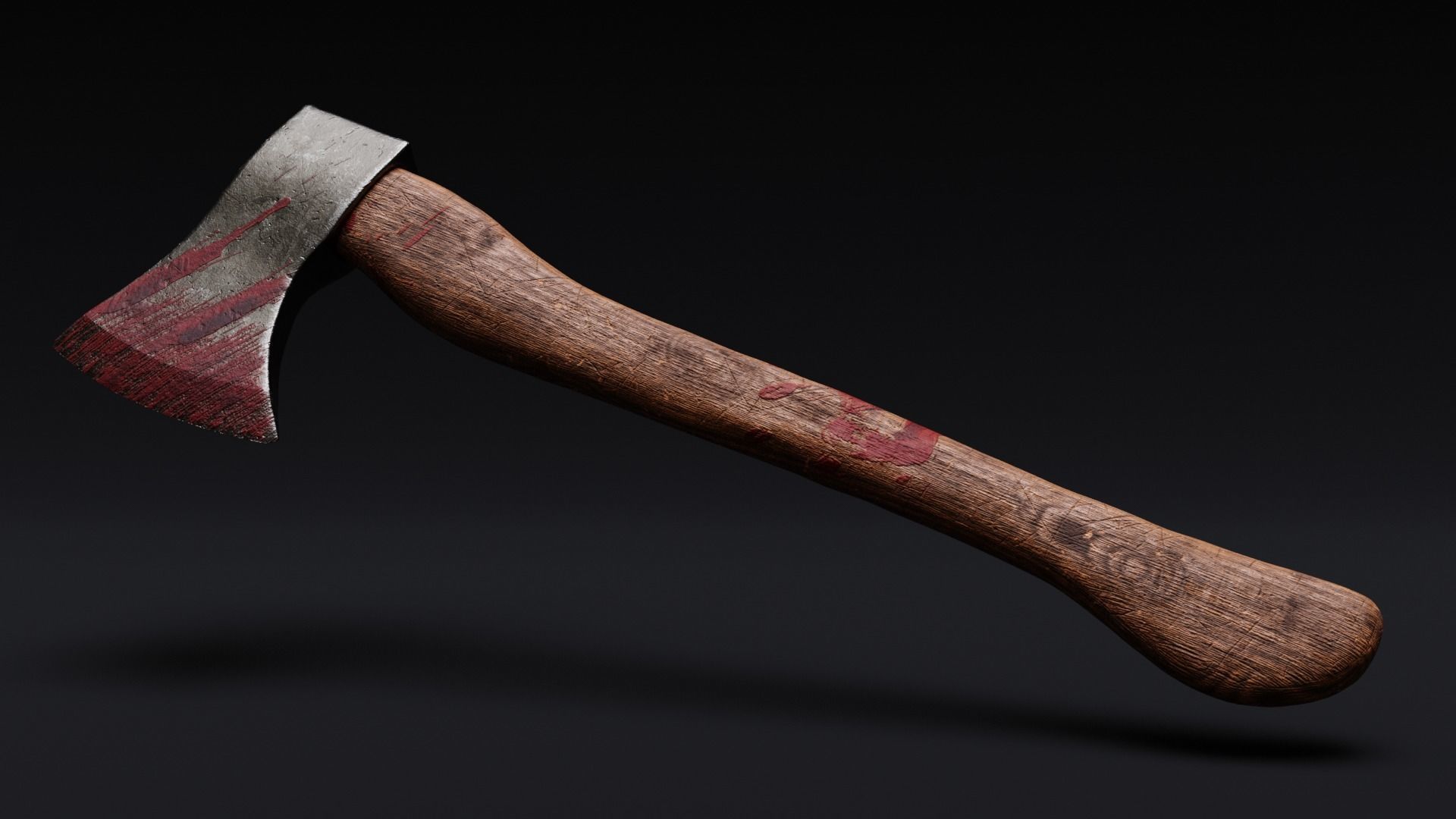 Bloody Axe Low-poly 3D model_1