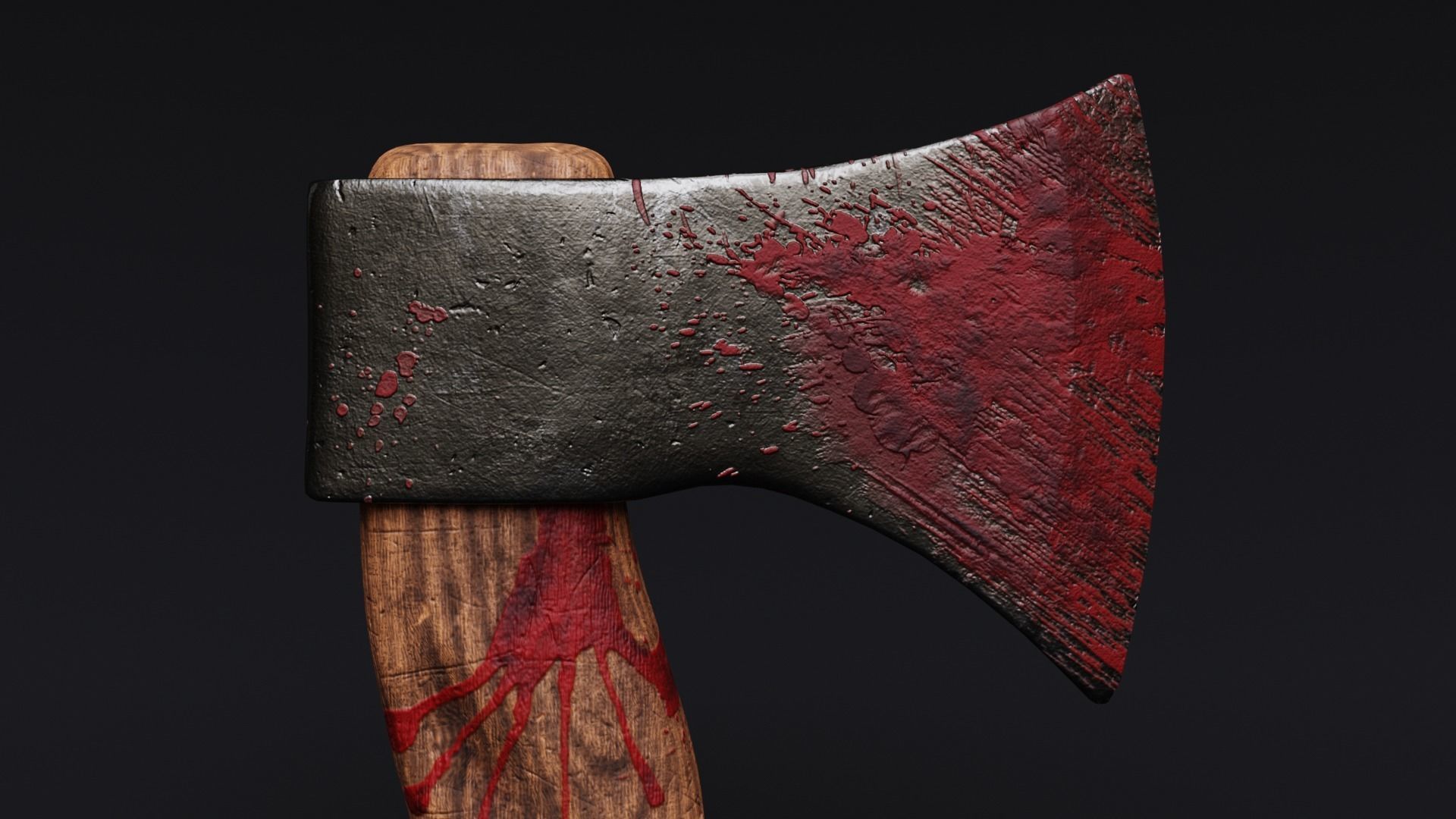 Bloody Axe Low-poly 3D model_4
