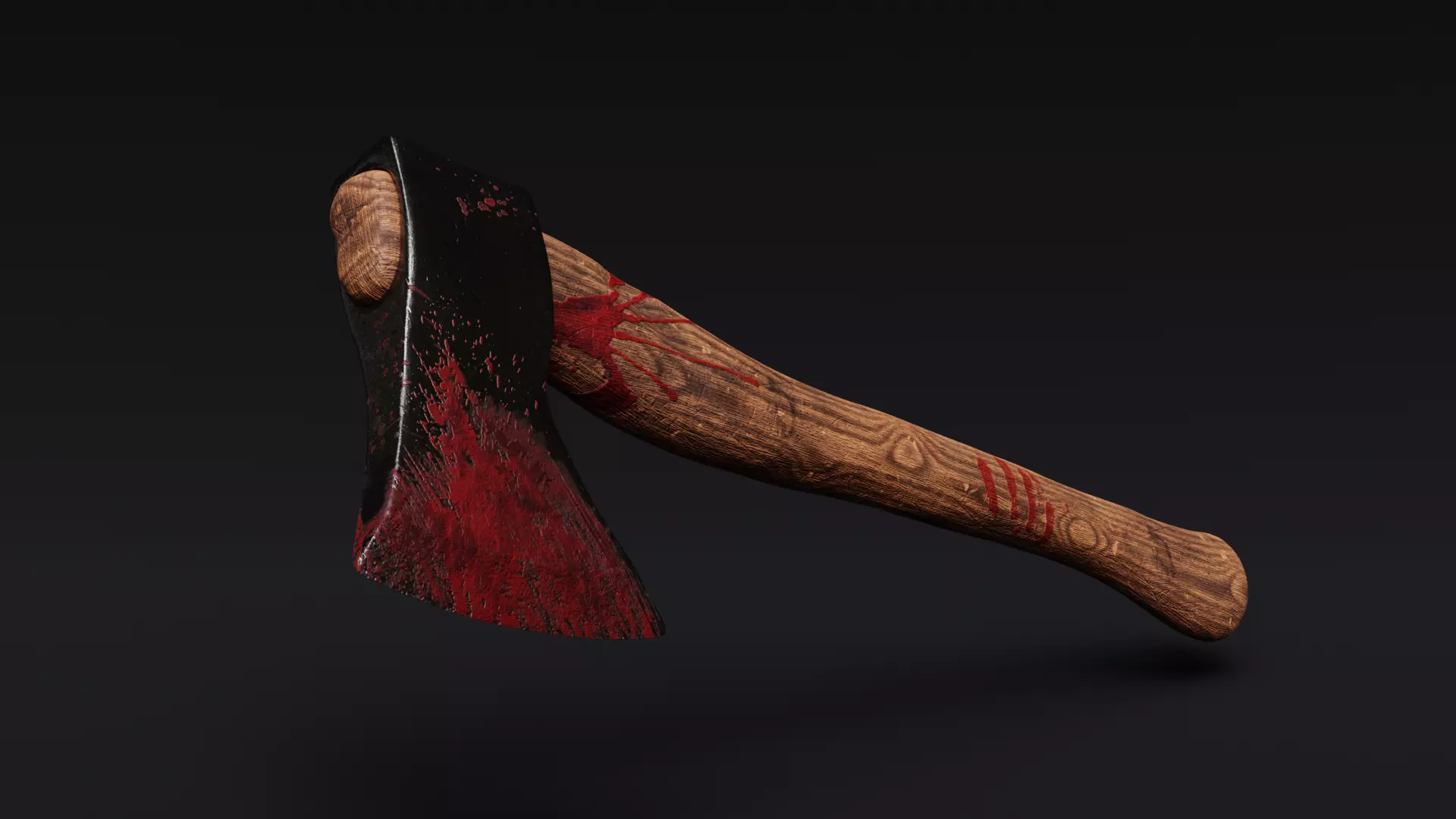 Bloody Axe Low-poly 3D model_0