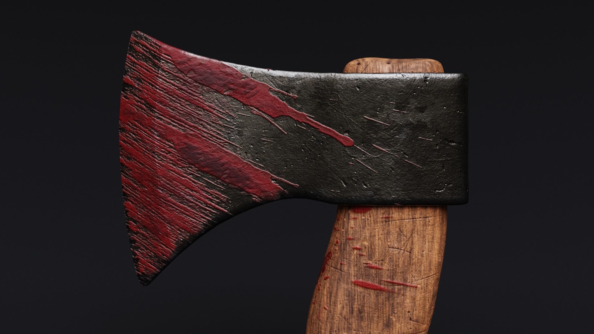 Bloody Axe Low-poly 3D model_3