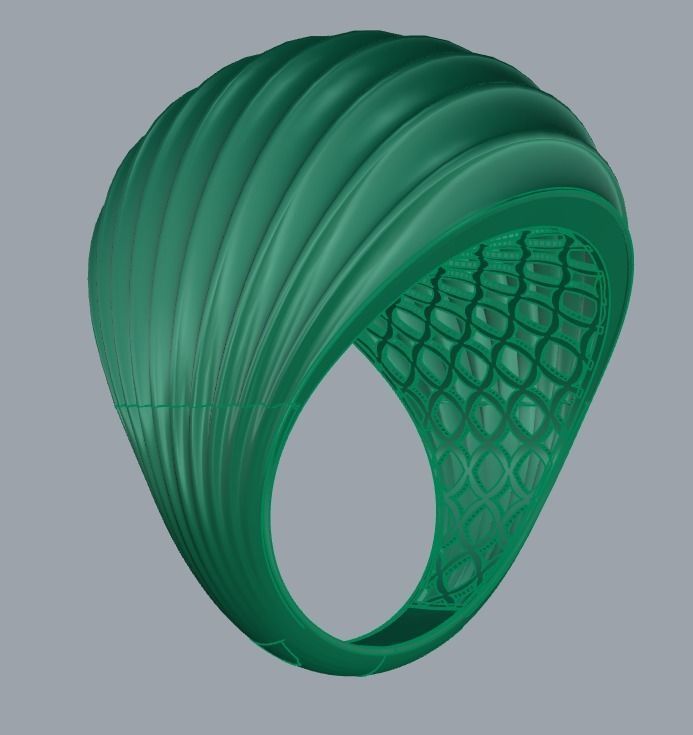 SEA WAVE PLAIN FUSION RING-R05- 3D print model_2