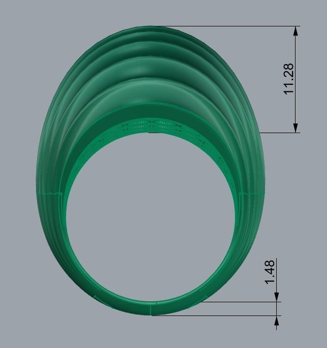 SEA WAVE PLAIN FUSION RING-R05- 3D print model_4