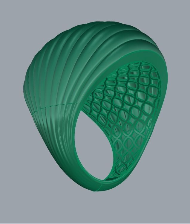 SEA WAVE PLAIN FUSION RING-R06- 3D print model_2