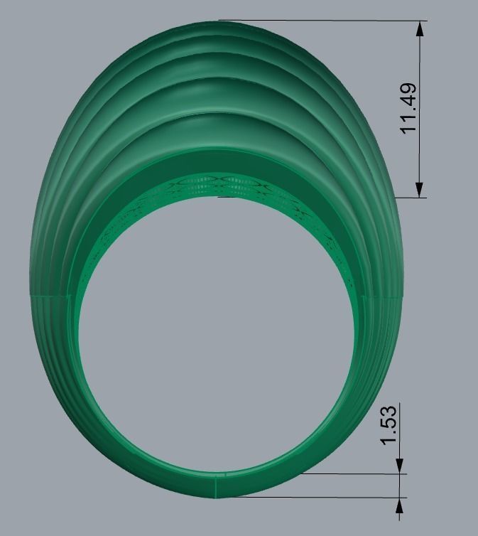 SEA WAVE PLAIN FUSION RING-R06- 3D print model_4