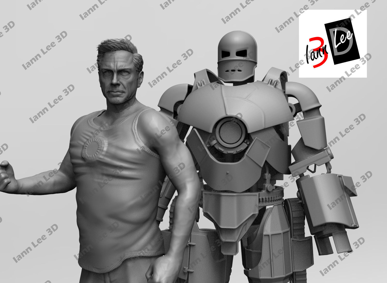 Tony Stark con Mark 1 3D print model_3