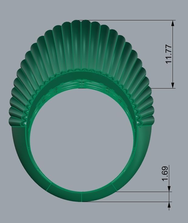 SEA WAVE PLAIN FUSION RING-R07- 3D print model_4