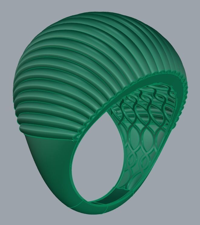 SEA WAVE PLAIN FUSION RING-R07- 3D print model_2