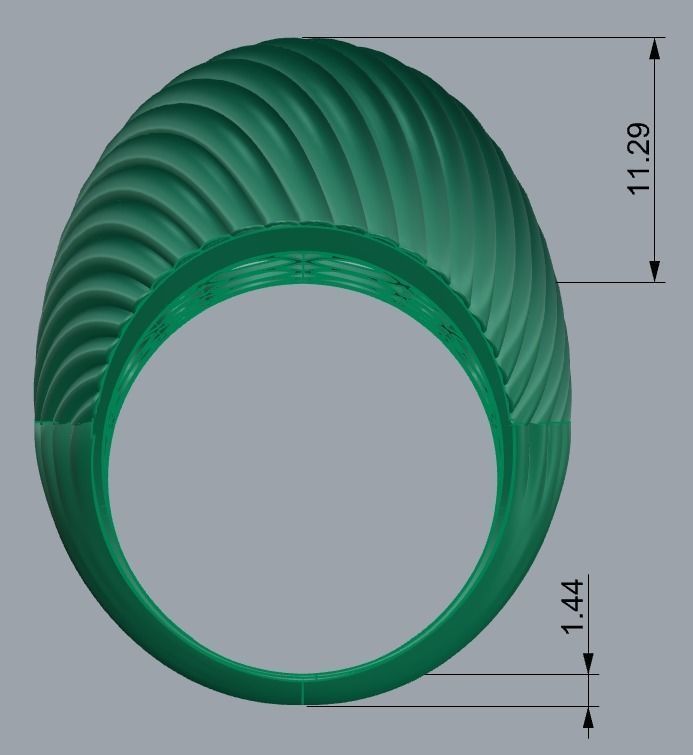 SEA WAVE PLAIN FUSION RING-R08- 3D print model_4