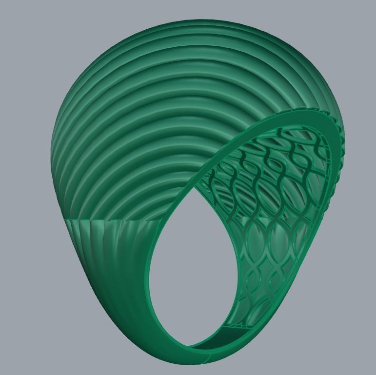 SEA WAVE PLAIN FUSION RING-R08- 3D print model_2