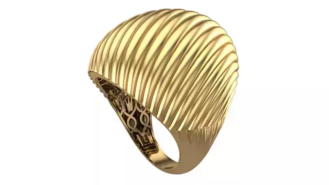 SEA WAVE PLAIN FUSION RING-R08-