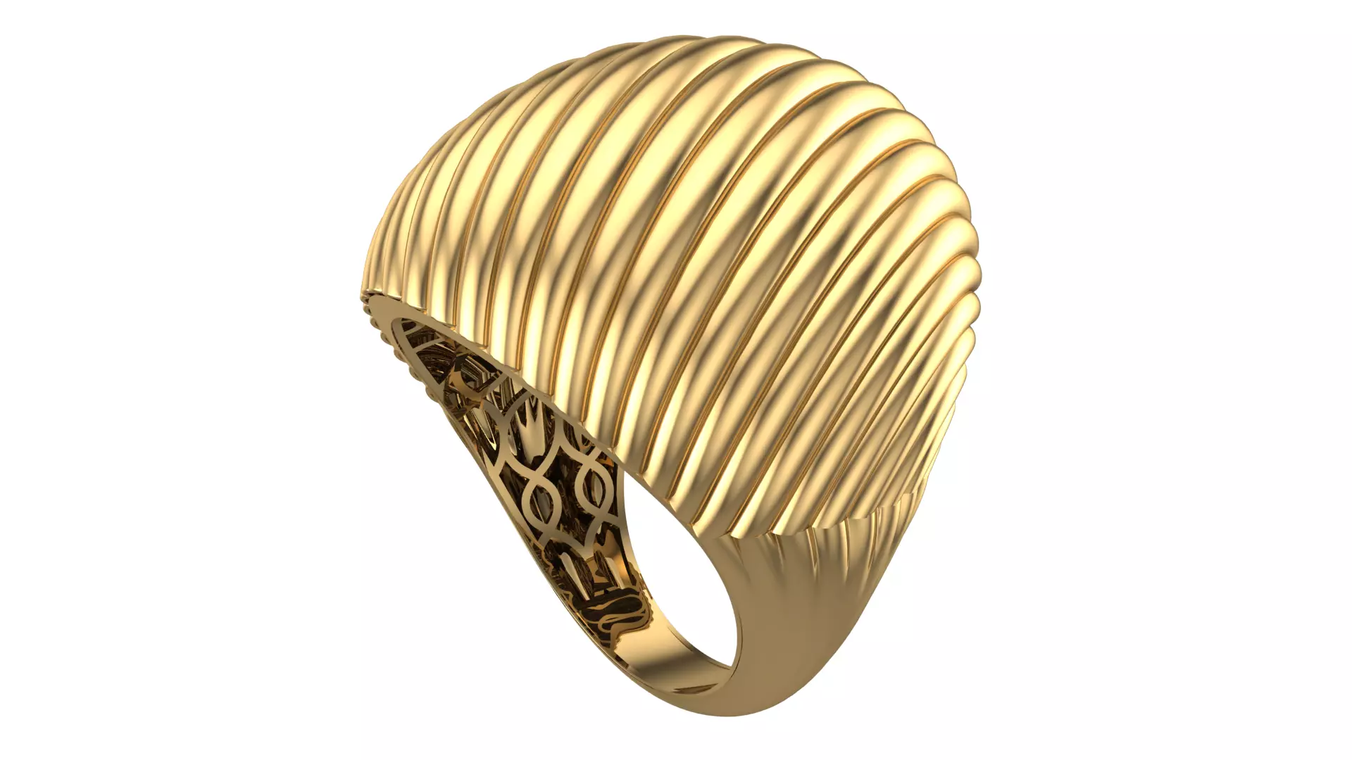 SEA WAVE PLAIN FUSION RING-R08- 3D print model_0