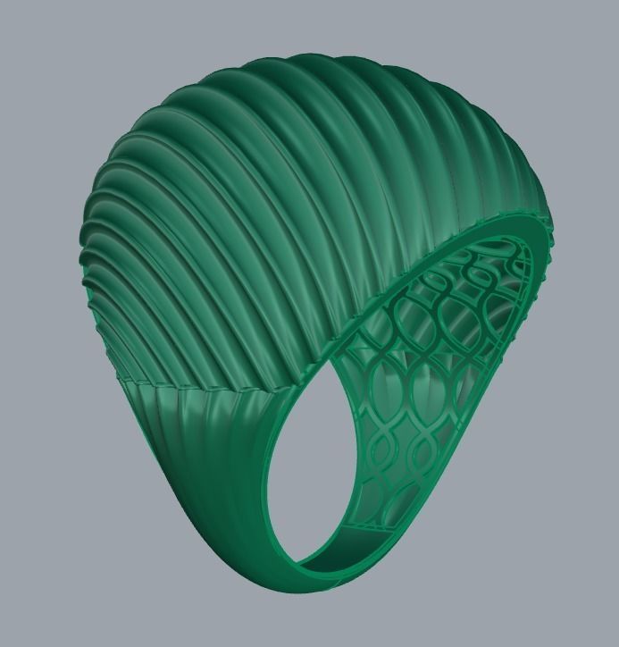 SEA WAVE PLAIN FUSION RING-R09- 3D print model_2