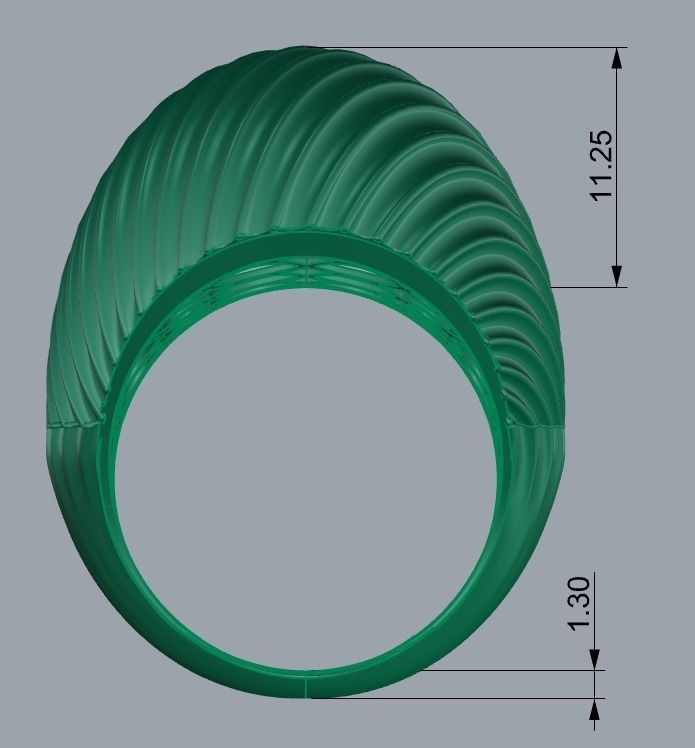 SEA WAVE PLAIN FUSION RING-R09- 3D print model_4