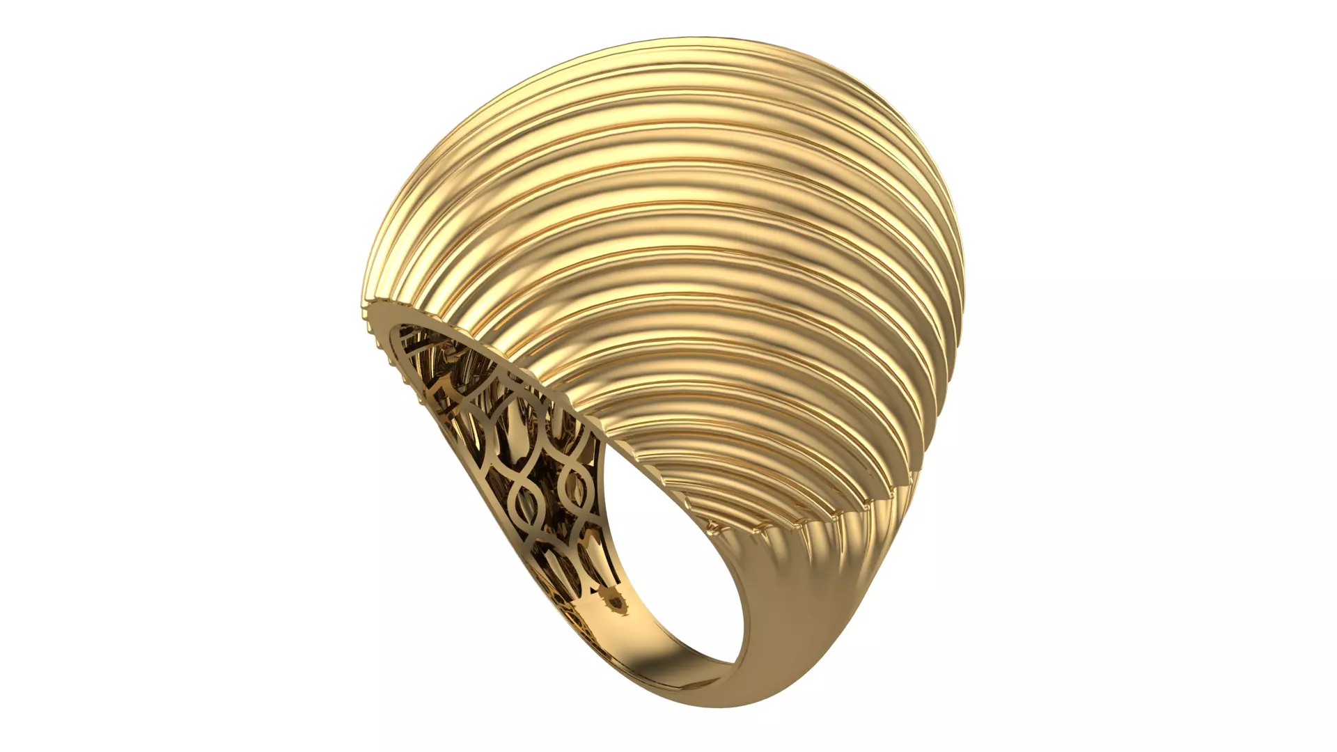 SEA WAVE PLAIN FUSION RING-R09- 3D print model_0