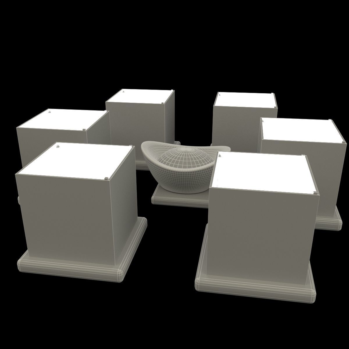 Chinese water lanterns 3D model_6