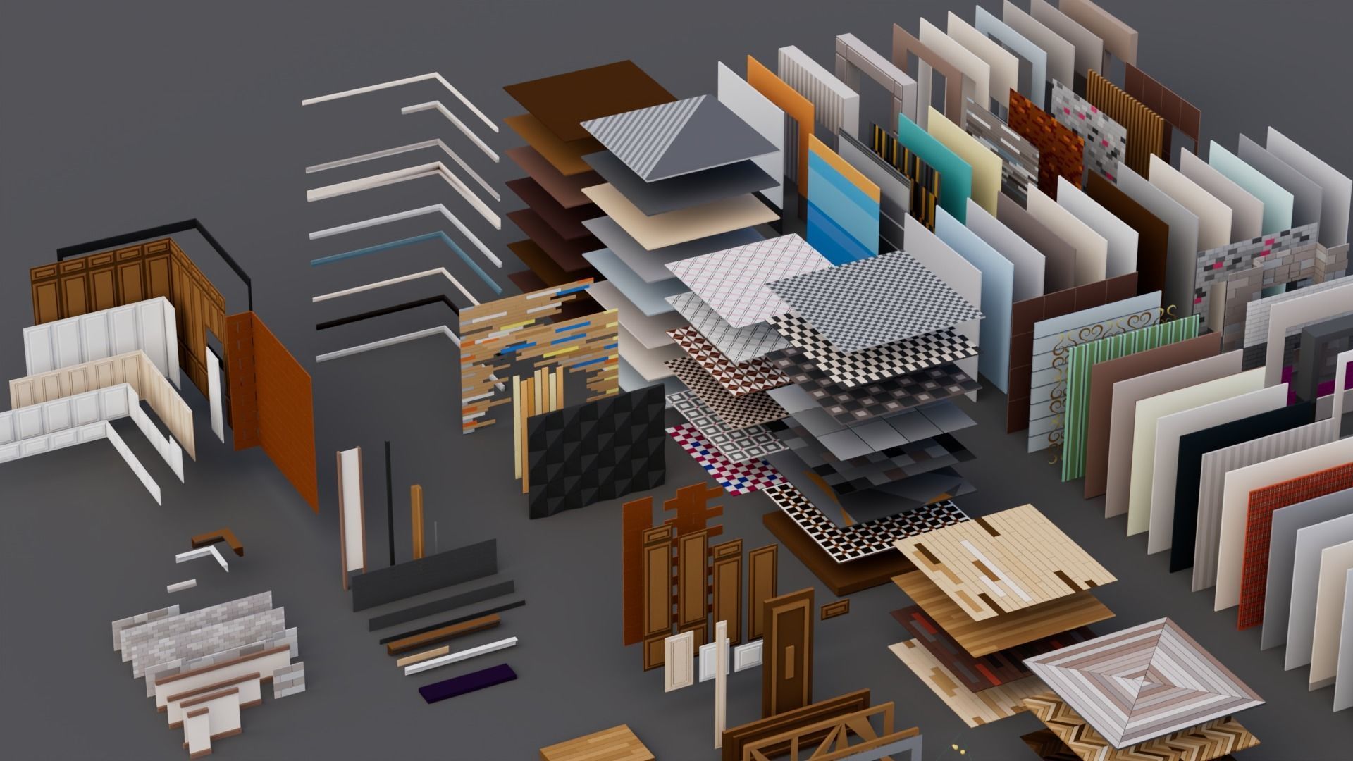 30 Low poly Rooms Interiors 1000 plus unique Objects Low-poly 3D model_10