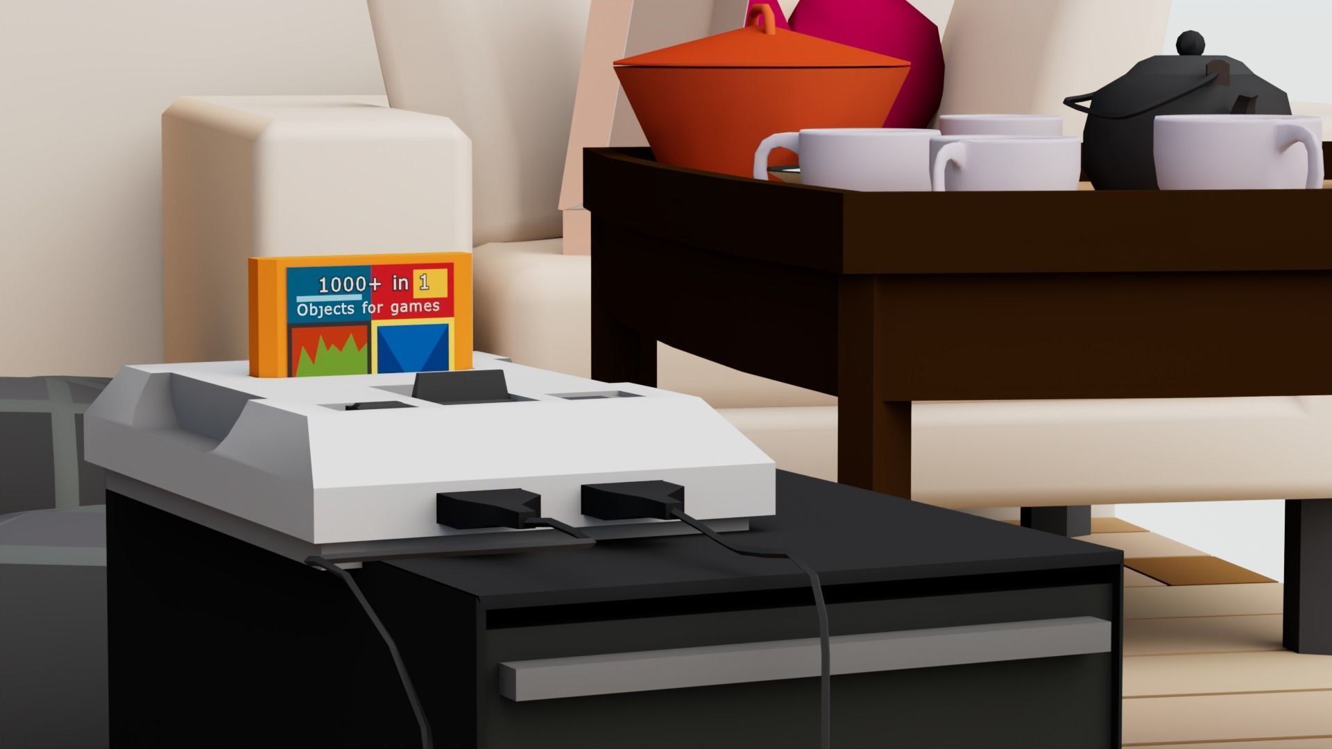 30 Low poly Rooms Interiors 1000 plus unique Objects Low-poly 3D model_2