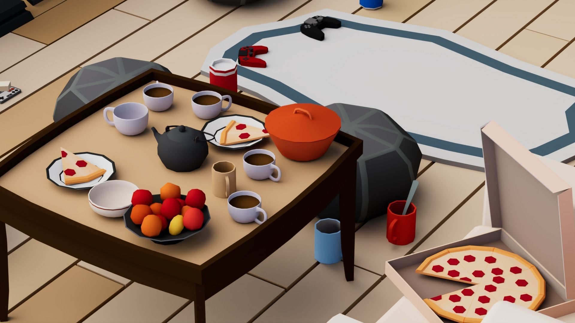 30 Low poly Rooms Interiors 1000 plus unique Objects Low-poly 3D model_55